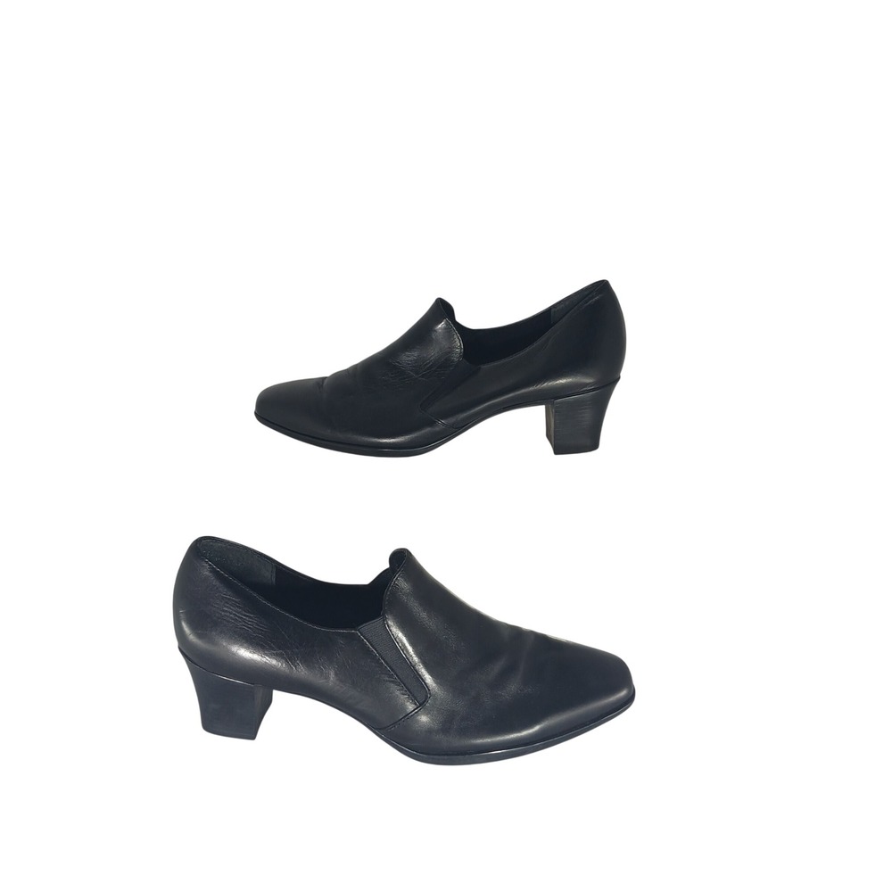 Munro American Leather Shooties 8.5 Black Block Heel Professional Classic